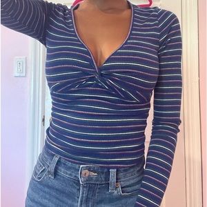 Blue striped Garage long sleeve tee